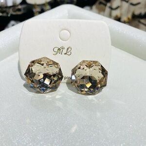 Gold-Tone Crystal Stud Earrings